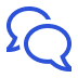 Icono azul de burbuja de diálogo con signo de interrogación - representa servicio de asistencia de emergencia 24/7