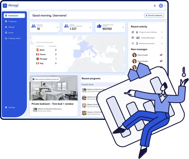 Dashboard de plataforma de gestión de propiedades Arrento con estadísticas de alquiler, unidades disponibles, análisis financiero y actividades recientes, ideal para propietarios y administradores de renta a corto y largo plazo.